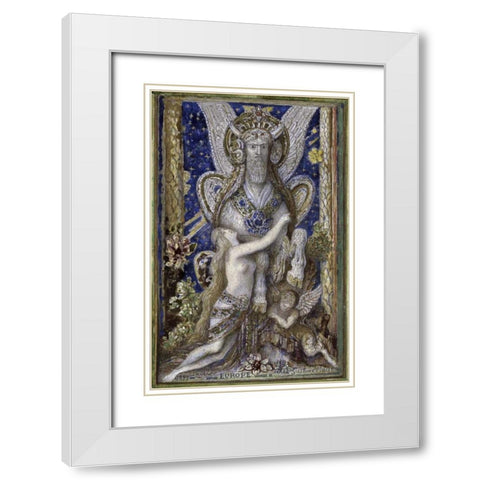 Europa White Modern Wood Framed Art Print with Double Matting by Moreau, Gustave