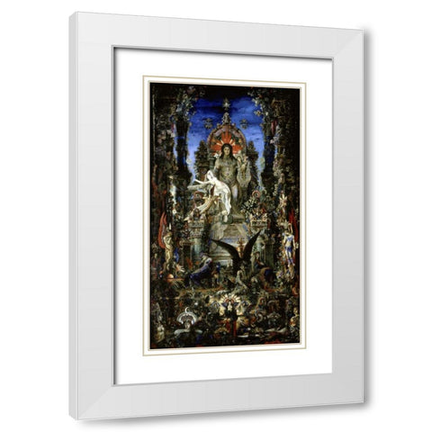 Jupiter Et Semele White Modern Wood Framed Art Print with Double Matting by Moreau, Gustave