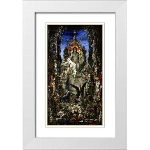 Jupiter Et Semele White Modern Wood Framed Art Print with Double Matting by Moreau, Gustave