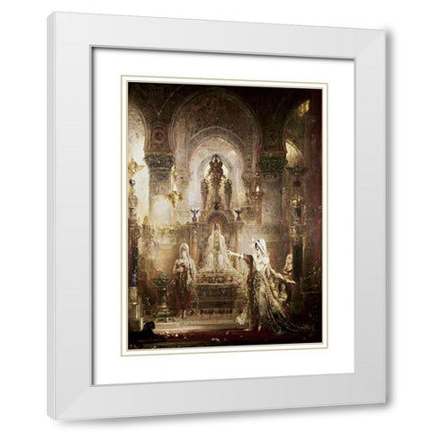 Salome Dancing Before Herod White Modern Wood Framed Art Print with Double Matting by Moreau, Gustave