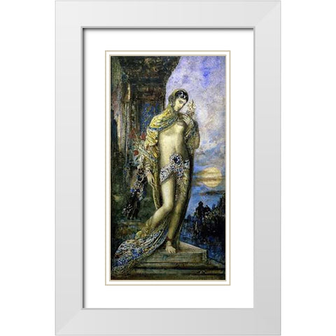 Song of Songs (Le Cantique des Cantiques) White Modern Wood Framed Art Print with Double Matting by Moreau, Gustave