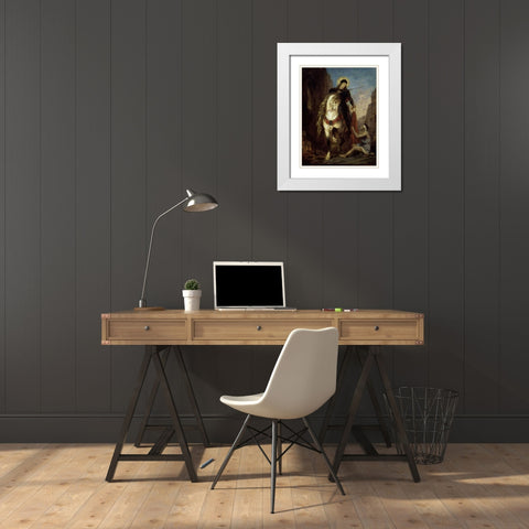 St. Martin White Modern Wood Framed Art Print with Double Matting by Moreau, Gustave