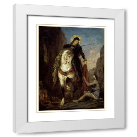 St. Martin White Modern Wood Framed Art Print with Double Matting by Moreau, Gustave