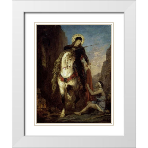 St. Martin White Modern Wood Framed Art Print with Double Matting by Moreau, Gustave