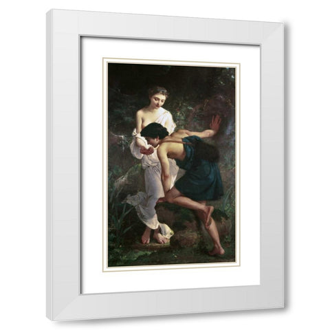Spring White Modern Wood Framed Art Print with Double Matting by Munier, Emile