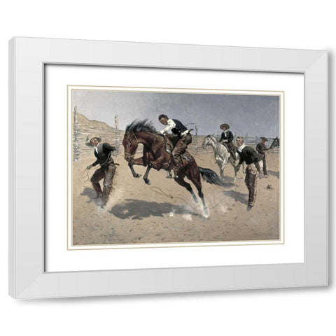 Turn Him Loose, Bill White Modern Wood Framed Art Print with Double Matting by Remington, Frederic
