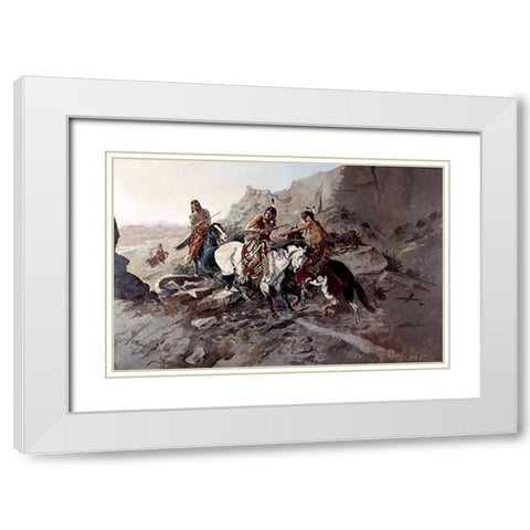 Scout White Modern Wood Framed Art Print with Double Matting by Russell, Charles