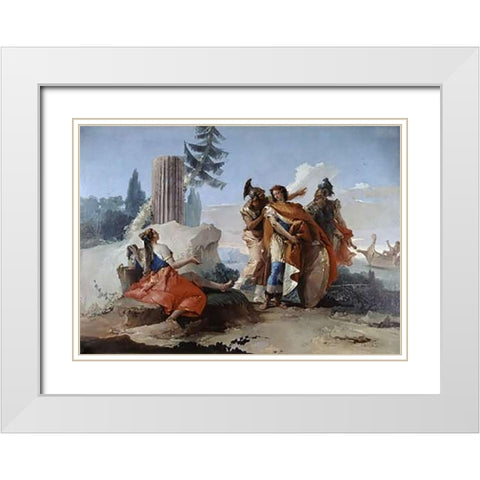 Armida Abandoned By Rinaldo White Modern Wood Framed Art Print with Double Matting by Tiepolo, Giovanni Battista