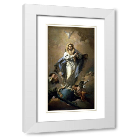 Conception White Modern Wood Framed Art Print with Double Matting by Tiepolo, Giovanni Battista