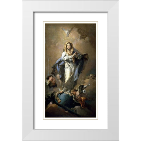 Conception White Modern Wood Framed Art Print with Double Matting by Tiepolo, Giovanni Battista