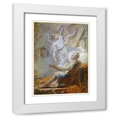 Liberation of Saint Peter White Modern Wood Framed Art Print with Double Matting by Tiepolo, Giovanni Battista