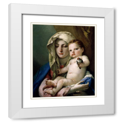 Madonna of the Goldfinch White Modern Wood Framed Art Print with Double Matting by Tiepolo, Giovanni Battista