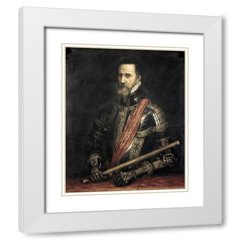 Grand Duke of Alba White Modern Wood Framed Art Print with Double Matting by Titian
