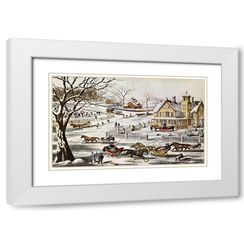 A Home In The Country White Modern Wood Framed Art Print with Double Matting by Unknown