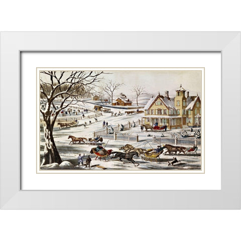 A Home In The Country White Modern Wood Framed Art Print with Double Matting by Unknown