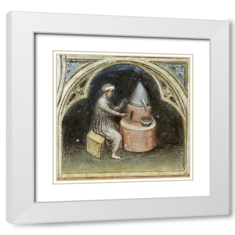 Alchemist White Modern Wood Framed Art Print with Double Matting by Unknown