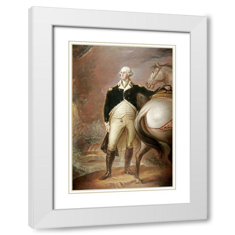 George Washington White Modern Wood Framed Art Print with Double Matting by Unknown