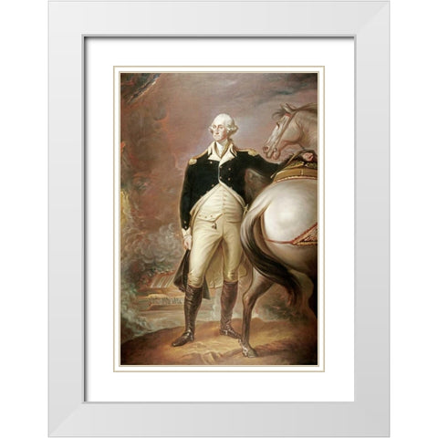 George Washington White Modern Wood Framed Art Print with Double Matting by Unknown