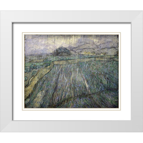 The Storm White Modern Wood Framed Art Print with Double Matting by Van Gogh, Vincent