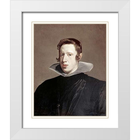 Prince Philip Iv White Modern Wood Framed Art Print with Double Matting by Velazquez, Diego