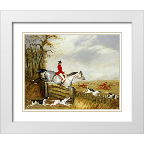 The Belvoir Hunt White Modern Wood Framed Art Print with Double Matting by Alken, Henry Thomas