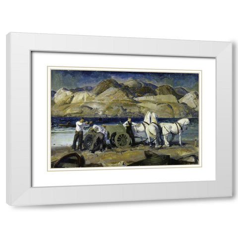 The Sand Team White Modern Wood Framed Art Print with Double Matting by Bellows, George