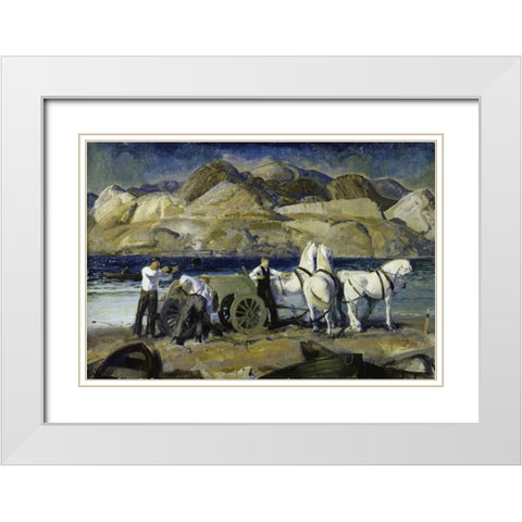 The Sand Team White Modern Wood Framed Art Print with Double Matting by Bellows, George