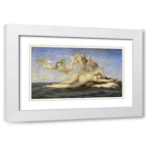 The Birth of Venus White Modern Wood Framed Art Print with Double Matting by Cabanel, Alexandre