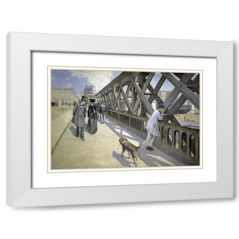 The Bridge of Europe White Modern Wood Framed Art Print with Double Matting by Caillebotte, Gustave