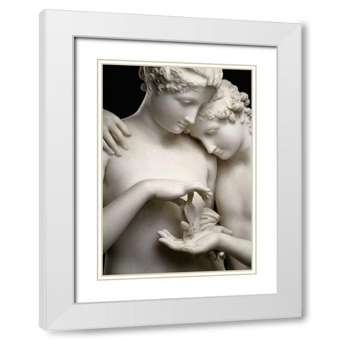 Cupid and Psyche - Detail White Modern Wood Framed Art Print with Double Matting by Canova, Antonio