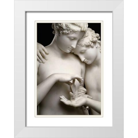 Cupid and Psyche - Detail White Modern Wood Framed Art Print with Double Matting by Canova, Antonio