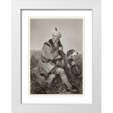 Daniel Boone, American Frontiersman White Modern Wood Framed Art Print with Double Matting by Chappell, Alonzo