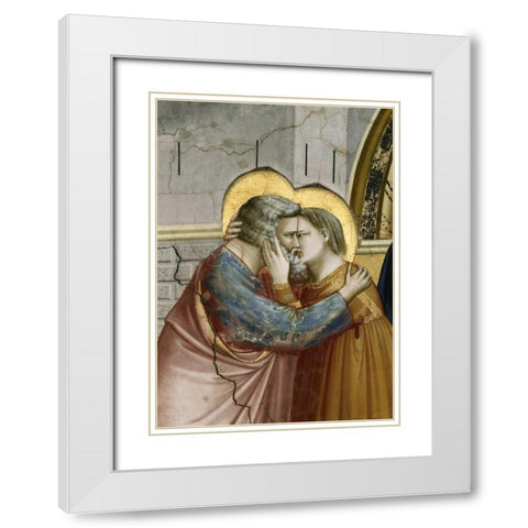Meeting at the Golden Gate - Detail White Modern Wood Framed Art Print with Double Matting by Giotto
