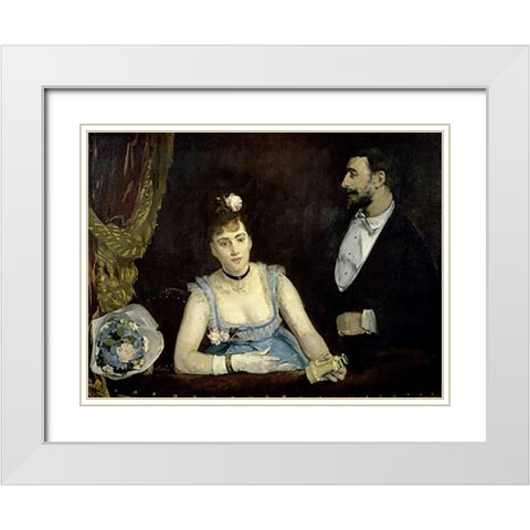 A Loge at the Theatre des Italiens White Modern Wood Framed Art Print with Double Matting by Gonzales, Eva