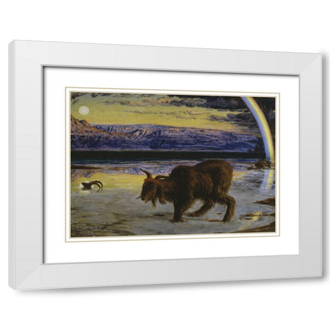 The Scapegoat White Modern Wood Framed Art Print with Double Matting by Hunt, William Holman