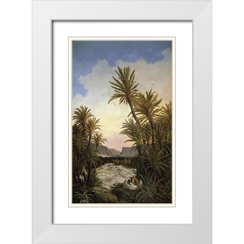 The Gorge of El Kantara White Modern Wood Framed Art Print with Double Matting by Lucy, Adrian