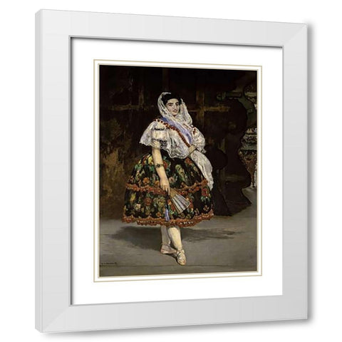 Lola de Valence White Modern Wood Framed Art Print with Double Matting by Manet, Edouard