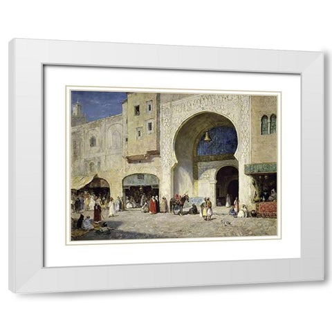 The Bazaar White Modern Wood Framed Art Print with Double Matting by Millar, Addison Thomas