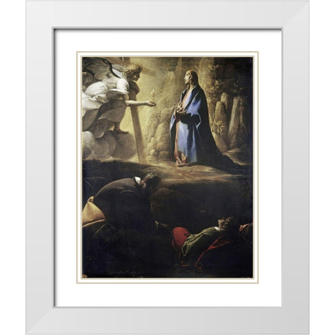 The Agony in the Garden White Modern Wood Framed Art Print with Double Matting by Morazzone,