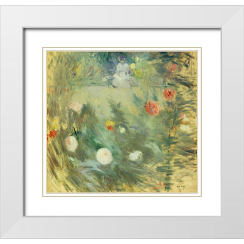 Nourrice Au Fond DUn Jardin White Modern Wood Framed Art Print with Double Matting by Morisot, Berthe