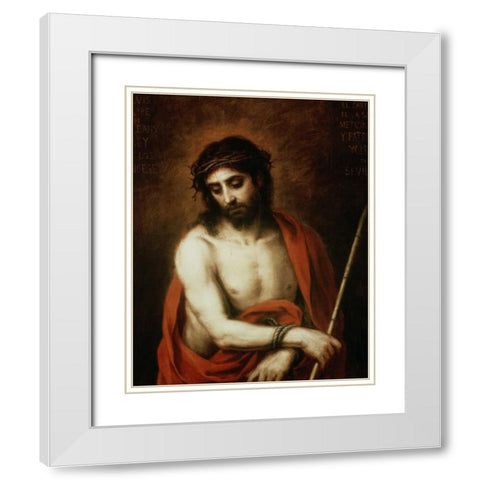 Ecce Homo Bartolom White Modern Wood Framed Art Print with Double Matting by Murillo, Bartolome Esteban