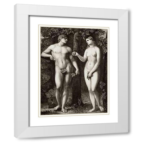 The Fall White Modern Wood Framed Art Print with Double Matting by Palma, Jacopo il Vecchio