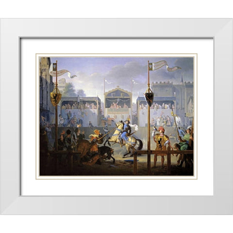 A Fourteenth Century Tournament White Modern Wood Framed Art Print with Double Matting by Revoil, Pierre Henri