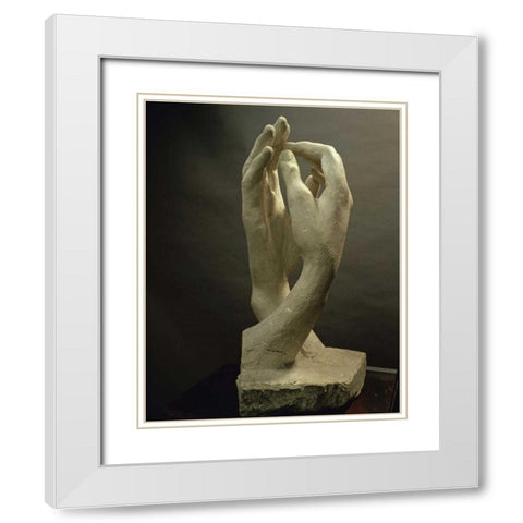 The Cathedral, 1908 White Modern Wood Framed Art Print with Double Matting by Rodin, Auguste
