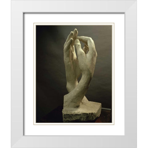 The Cathedral, 1908 White Modern Wood Framed Art Print with Double Matting by Rodin, Auguste