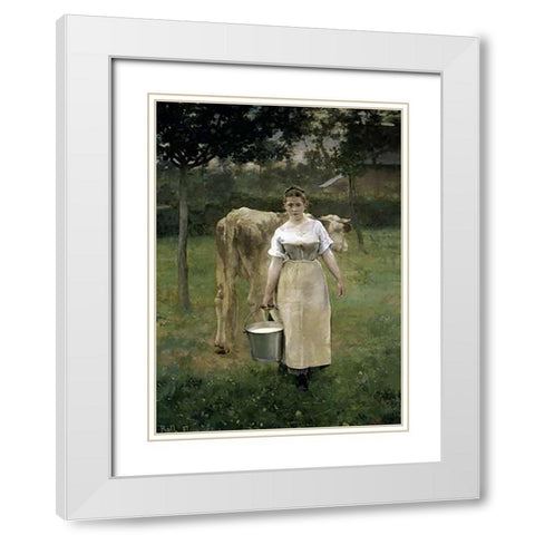 1887 Alfred Philippe Roll White Modern Wood Framed Art Print with Double Matting by Roll, Alfred Philippe