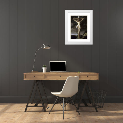 The Crucified White Modern Wood Framed Art Print with Double Matting by Rubens, Peter Paul
