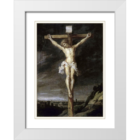 The Crucified White Modern Wood Framed Art Print with Double Matting by Rubens, Peter Paul