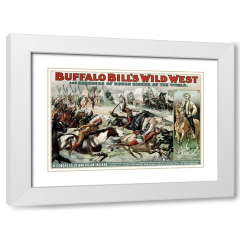 Buffalo Bills Wild West - Poster White Modern Wood Framed Art Print with Double Matting by Unknown