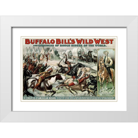 Buffalo Bills Wild West - Poster White Modern Wood Framed Art Print with Double Matting by Unknown